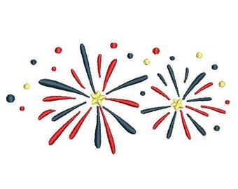 Fireworks - Embroidery Design Pattern for Instant Download, 4th of July Embroidery