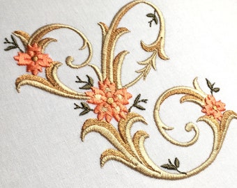 5" Floral Antique Vintage Embroidery Monogram Font for Embroidery Machine/ BX font / Antique Victorian Antique Font