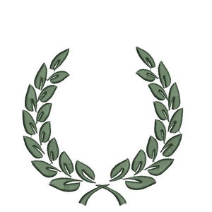Wheat Laurel Monogram Embroidery Design Pattern for Embroidery Machine, Instant Download