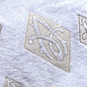 5 sizes Embossed Diamond Firenze Embroidery Monogram Font, 26 letters,  Embroidery font for embroidery machines. BX font, Lace motif fill