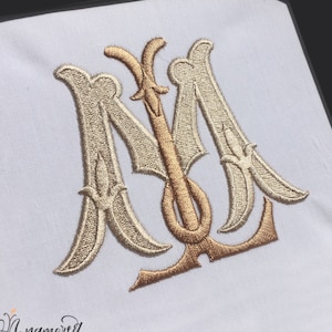 機械刺繍用の L と M のインターロッキング刺繍モノグラム デザイン | LM、ML モノグラム イニシャル