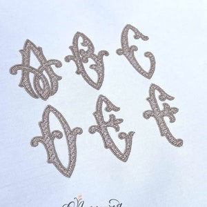 5 sizes -Firenze Motif Embroidery Monogram Font, 26 letters,  Embroidery font for embroidery machines. BX font, Lace motif fill