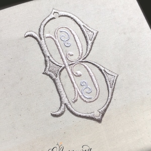 Interlocking B and B Monogram Embroidery Design / Embroidery design, Embroidery Monogram Pattern, BB