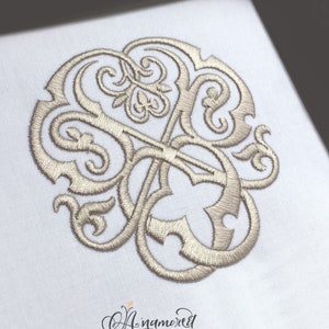 Interlocking B and B Monogram Embroidery Design / Embroidery design, Embroidery Monogram Pattern, BB