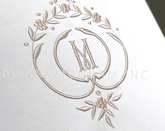 Floral Monogram Frame / Crest, Embroidery Design Pattern for Embroidery Machine | Instant Download