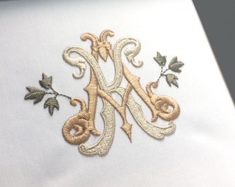 Interlocking A and K Embroidery Monogram Design for Machine Embroidery | AK, KA initials