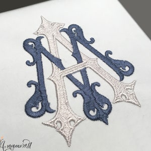 Interlocking M and A Embroidery Monogram Design for Machine Embroidery | MA, AM monogram initials