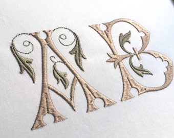 Secret Garden Embroidery Monogram Font for Embroidery Machines- Size 3.5"- One size