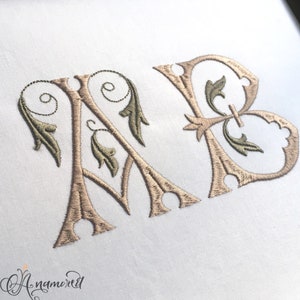 Secret Garden Embroidery Monogram Font for Embroidery Machines- Size 3.5"- One size