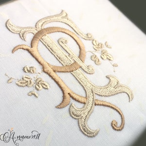 Interlocking P and F Embroidery Monogram Design for Machine Embroidery | PF, FP initials