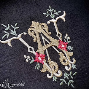 Interlocking AW or WA Monogram Embroidery Design / Machine Embroidery File /  W and A Interlocking Embroidery Monogram