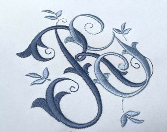 Interlocking R and G Monogram. Embroidery design for Embroidery Machines. RG or GR interlocking embroidery monogram