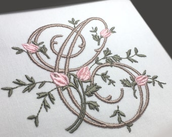 3" Fancy Floral Vine Monogram  Embroidery Font for Embroidery Machine/ BX font / Antique Victorian Antique Font