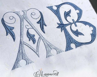 1 size (4.5") Secret Garden Embroidery Monogram Font for Embroidery Machines,  BX Files/Font