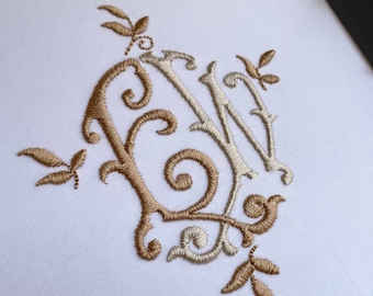 Monza Interlocking E and W Embroidery Monogram Design for Machine Embroidery | EW, WE