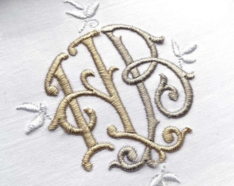 Monza Interlocking HB Embroidery Monogram, Instant Download for Embroidery Machine in 4 sizes. H and B Embroidery Pattern