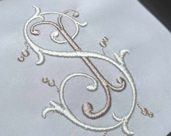 Interlocking J and S Embroidery Monogram Design File for Embroidery Machines. 4 sizes