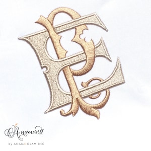Interlocking E and P Embroidery Monogram Design for Machine Embroidery | EP, PE
