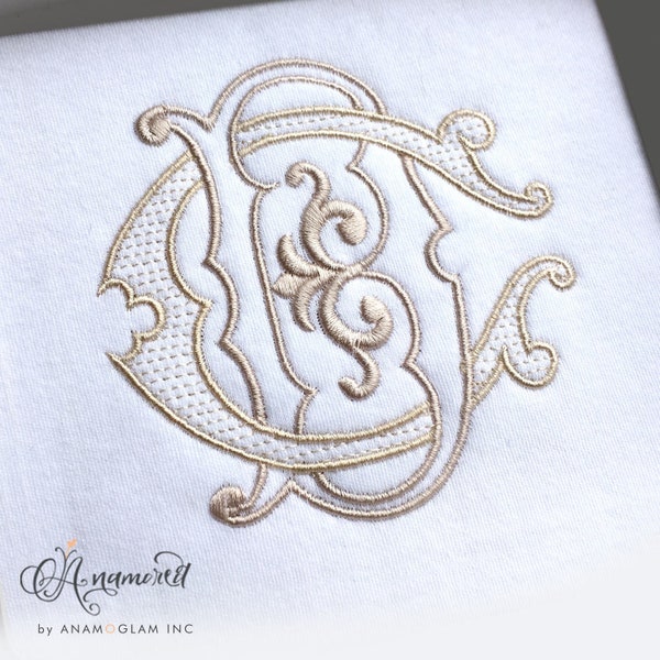 Interlocking D and C Embroidery Monogram Design for Machine Embroidery | DC, CD monogram initials