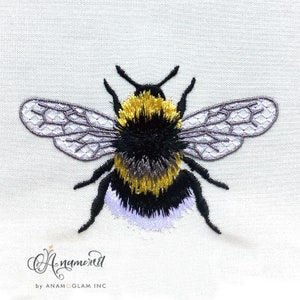 Furry Fuzzy Bumble Bee Embroidery Design Pattern,  Instant Download for Embroidery Machine