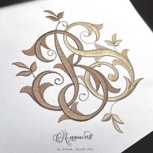 Interlocking B and S Monogram. Embroidery Design for