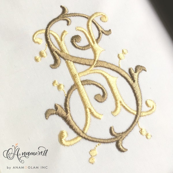 Interlocking K and S Monogram Embroidery Design / Embroidery design, Embroidery Monogram Pattern