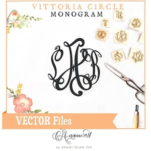 May include: A black and white monogram design featuring the letters "JHB" in a circle. The monogram is set against a white background with the text "VITTORIA CIRCLE MONOGAM" at the top of the image. The text "VECTOR Files" is at the bottom of the image.