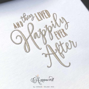 And They Lived Happily Ever After Embroidery Design Pattern for Embroidery Machine, Instant Download, Wedding Embroidery Design