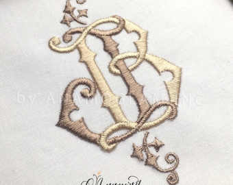 Interlocking J and B Monogram Embroidery Design / Embroidery design, Embroidery Monogram Pattern, JB, BJ