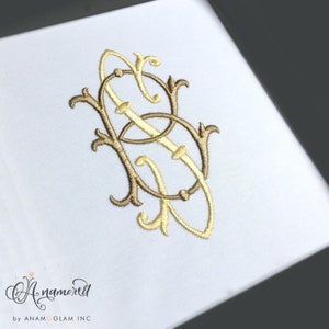 Interlocking B and S Embroidery Monogram Design for Machine Embroidery | BS or SB