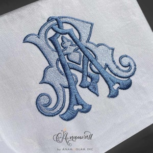 Interlocking A and R Monogram Embroidery Design / Machine Embroidery File / Embroidery Pattern, AR, RA