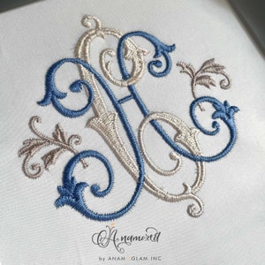 Monogramme de broderie C et H imbriqués, téléchargement immédiat pour machine à broder en 4 tailles. CH, CH