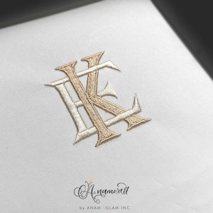 Interlocking EK Embroidery Monogram, Instant Download for Embroidery Machine in 4 sizes. E and K