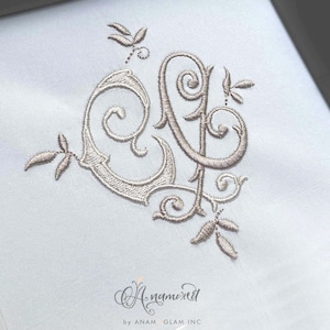 Motif de monogramme de broderie C et C entrelacés Monza pour broderie machine | CC
