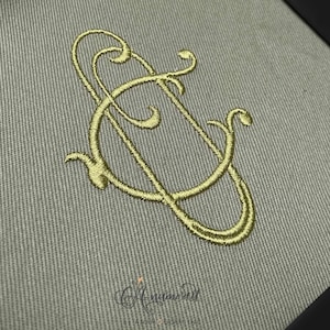 Interlocking O and C Monogram. Embroidery design for Embroidery Machines in 4 sizes.