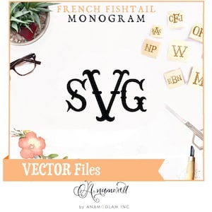 Cuttable Alphabet: French Fishtail Monogram for Silhoutte & Cricut | Instant Download .eps  .pdf .svg .dxf .ai