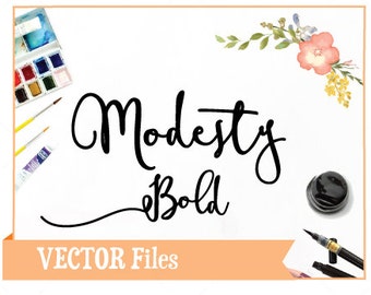 Modesty Bold Cuttable Font for Silhouette or Cricut: Vector Alphabet. SVG Design/ Instant Download; .eps .pdf .svg .dxf .emf
