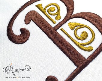 3.5" & 4.5" Damask Alphabet/Font Monogram Embroidery Fonts / Monogram Fonts, BX font. 2 sizes