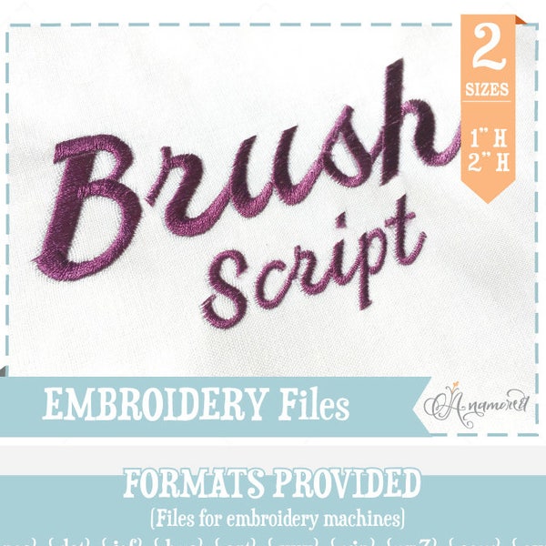 Brush Script Embroidery Font - Etsy