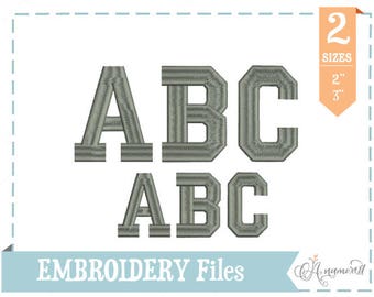 2 sizes College Athletic Embroidery Font/Alphabet for Embroidery Machines, Embroidery File Download, School Athletic font, BX font
