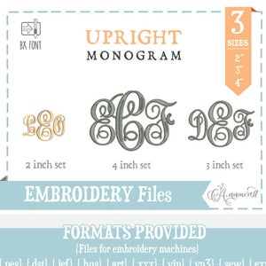 3 Sizes Interlocking Monogram Embroidery Font Machine BX Embroidery Fonts Embroidery Monogram Fonts 3 Letter Monogram - Instant Download