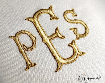 2 sizes 1" & 2" Fancy Fishtail with Border / Outline Embroidery Font for Embroidery Machines.