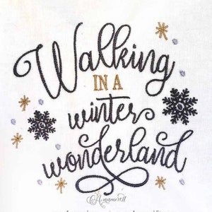 Walking in a Winter Wonderland Embroidery Design, Instant Download for Embroidery Machine, Winter Embroidery Embroidery Design,