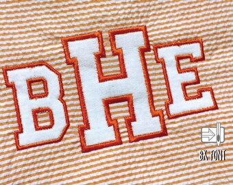 4 sizes Athletic Applique Embroidery Font/Alphabet for Embroidery Machines, College Applique, Varsity Athletic Applique', BX font