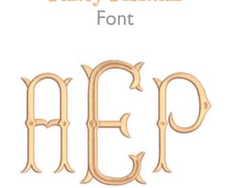 2 sizes (4 & 5 inch) Fancy Fishtail Embroidery Monogram Files\Embroidery Alphabet: Embroidery files for embroidery machines / BX font