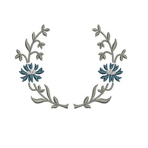 Floral Monogram  Frame, Embroidery Design Pattern for Embroidery Machine | Instant Download