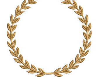 Wheat Laurel  Monogram  Frame, Embroidery Design Pattern for Embroidery Machine | Instant Download