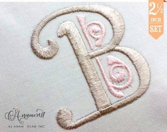 2.5 inch - Damask Monogram Embroidery Alphabet/Font / Monogram Fonts , Machine Embroidery Font Design - BX font