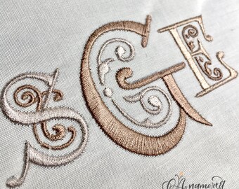 4 sizes Damask Machine Embroidery Font Monogram Alphabet - 4 Sizes 1.5", 2.5", 3.5", 4.5"