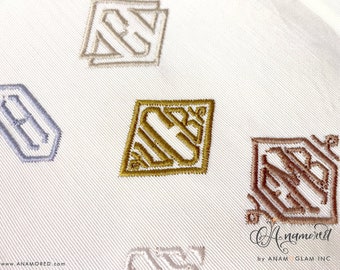 1" Diamond Monogram Font: Embroidery Design/ Files for instant download for embroidery machines Diamond BX Font